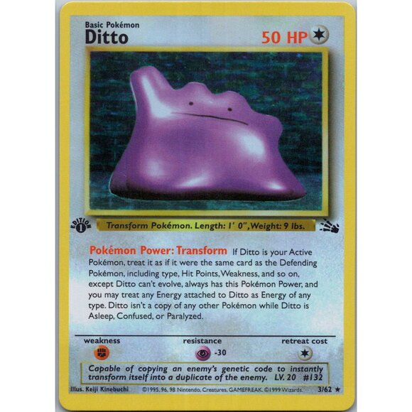 Ditto Fossil 1st Edition "Reprinted" - Picture 1 of 3